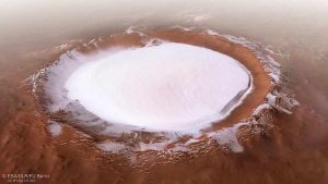 Korolev crater in hindi, मंगल ग्रह का गढ्ढा